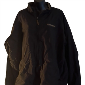 Vintage 90S/ Y2K Polo Sport  Ralph Lauren Men's Black Windbreaker. Size XL.